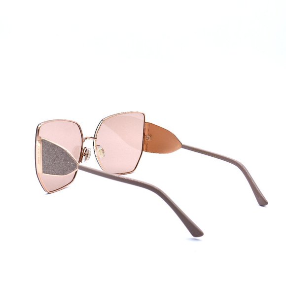 NEW JIMMY CHOO RIVER/S BKU GOLD NUDE AUTHENTIC SUNGLASSES - Picture 6 of 13